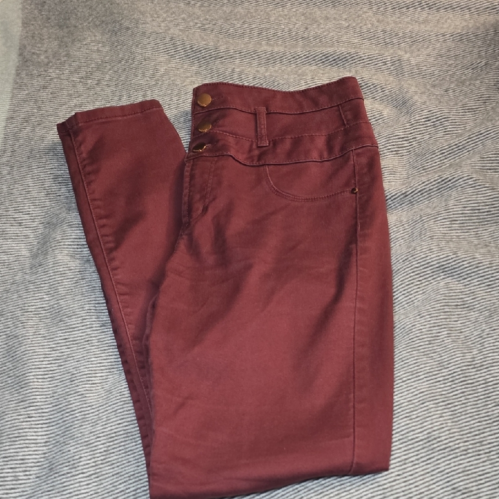 Refuge Deep Red Denim Pants